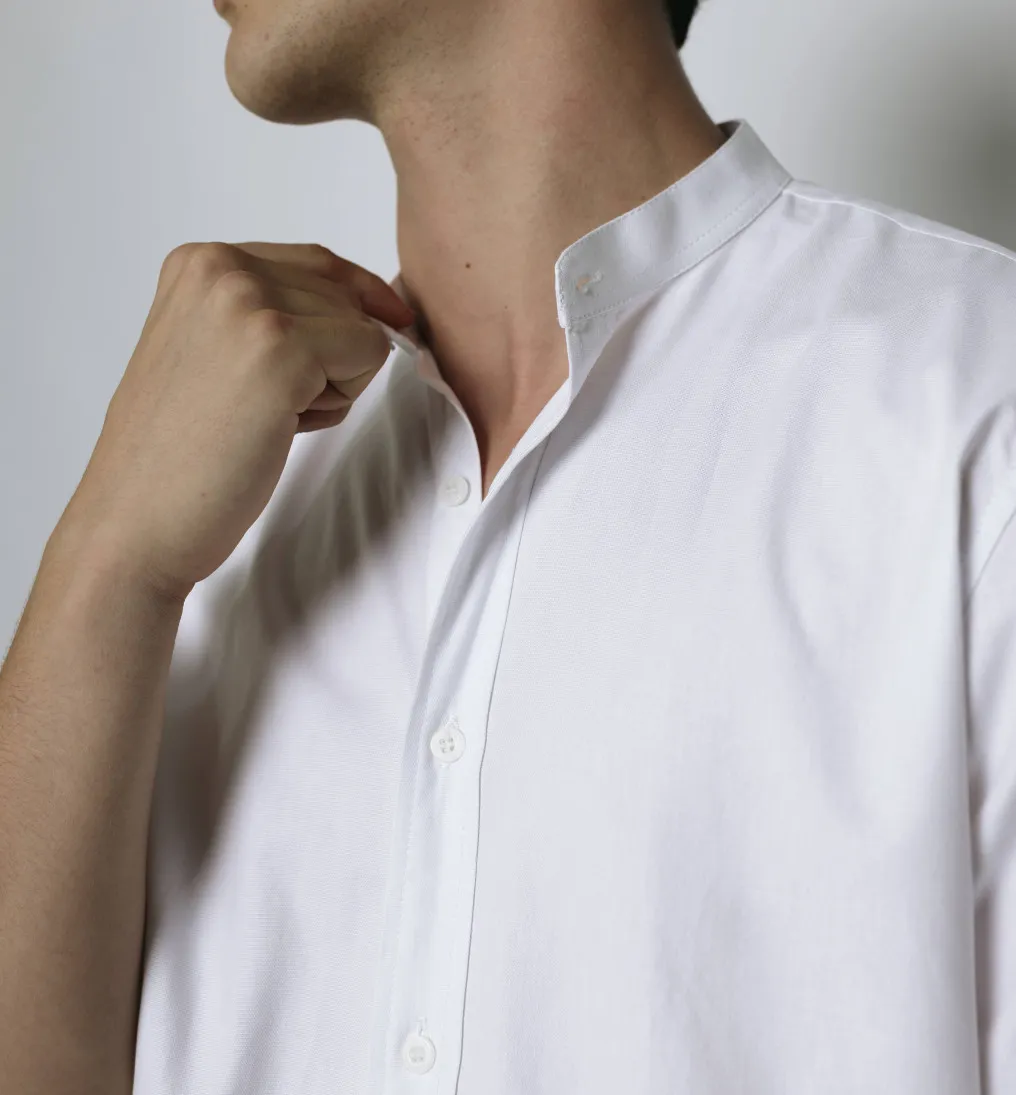 CAMISA LIBERATO CUELLO MAO MANGAS CORTA BLANCA