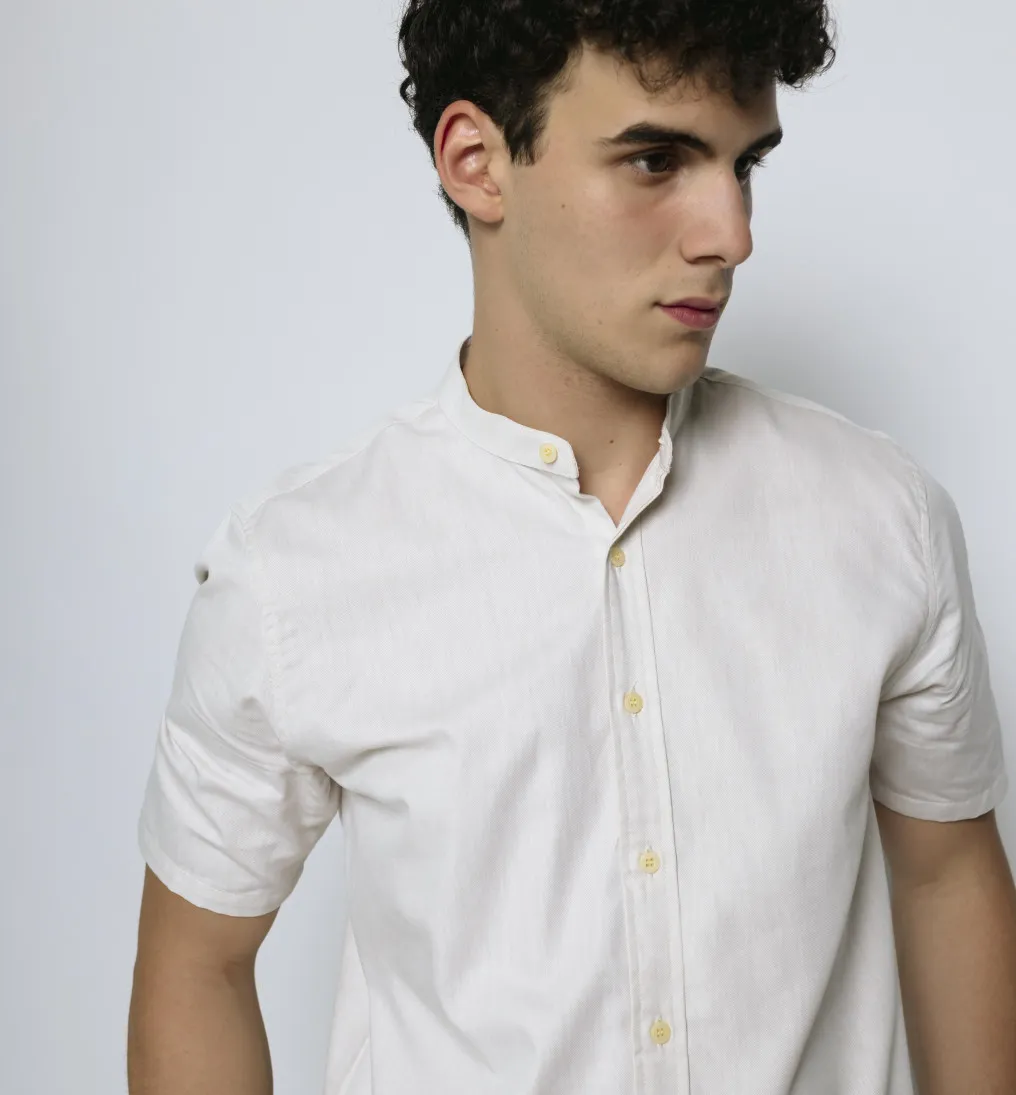 CAMISA LIBERATO CUELLO MAO MANGAS CORTAS BEIGE