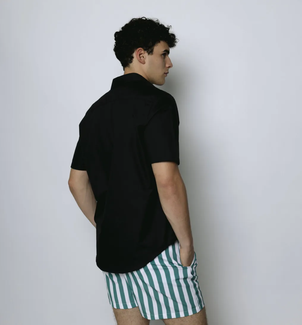 CAMISA LIBERATO MANGAS CORTAS NEGRA