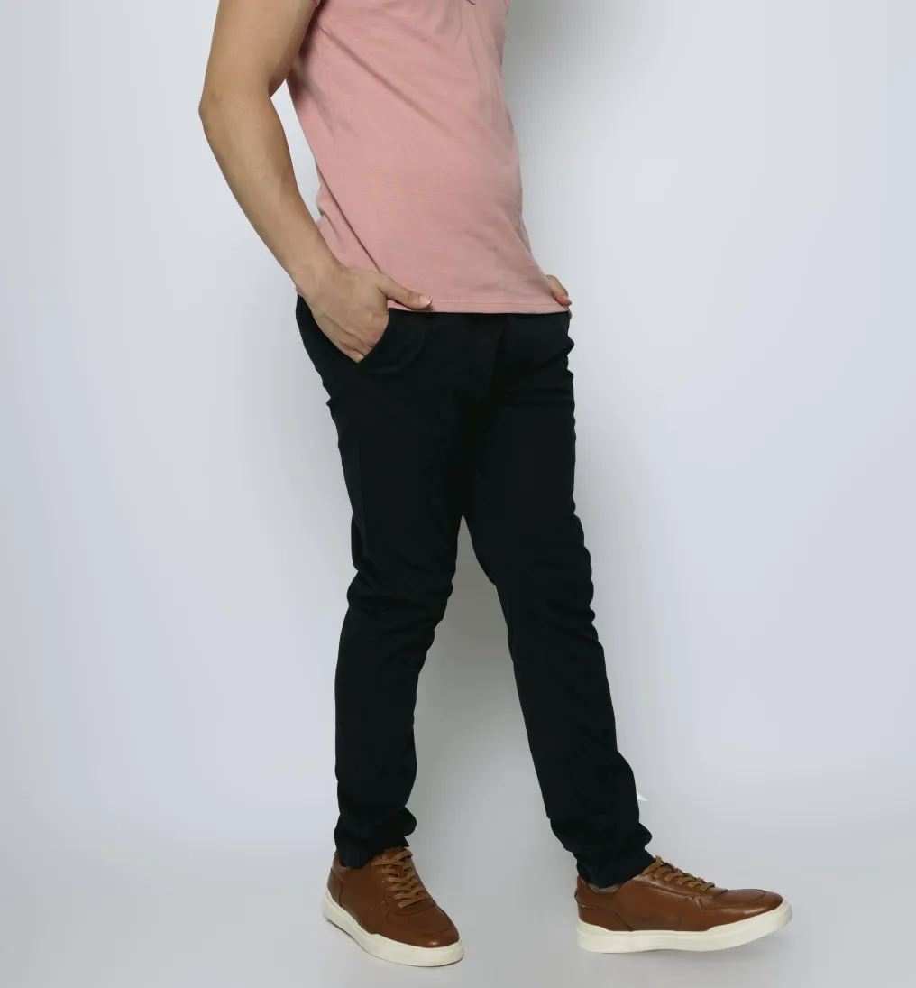 PANTALON LIBERATO BASICS CON GOMA AZUL MARINO