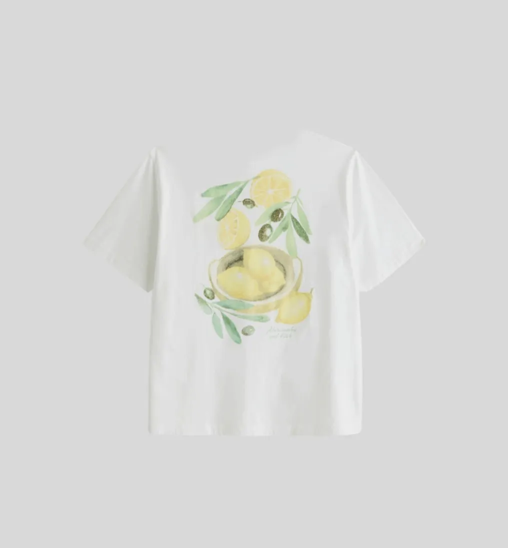 REMERA ABERCROMBIE LEMON BLANCA