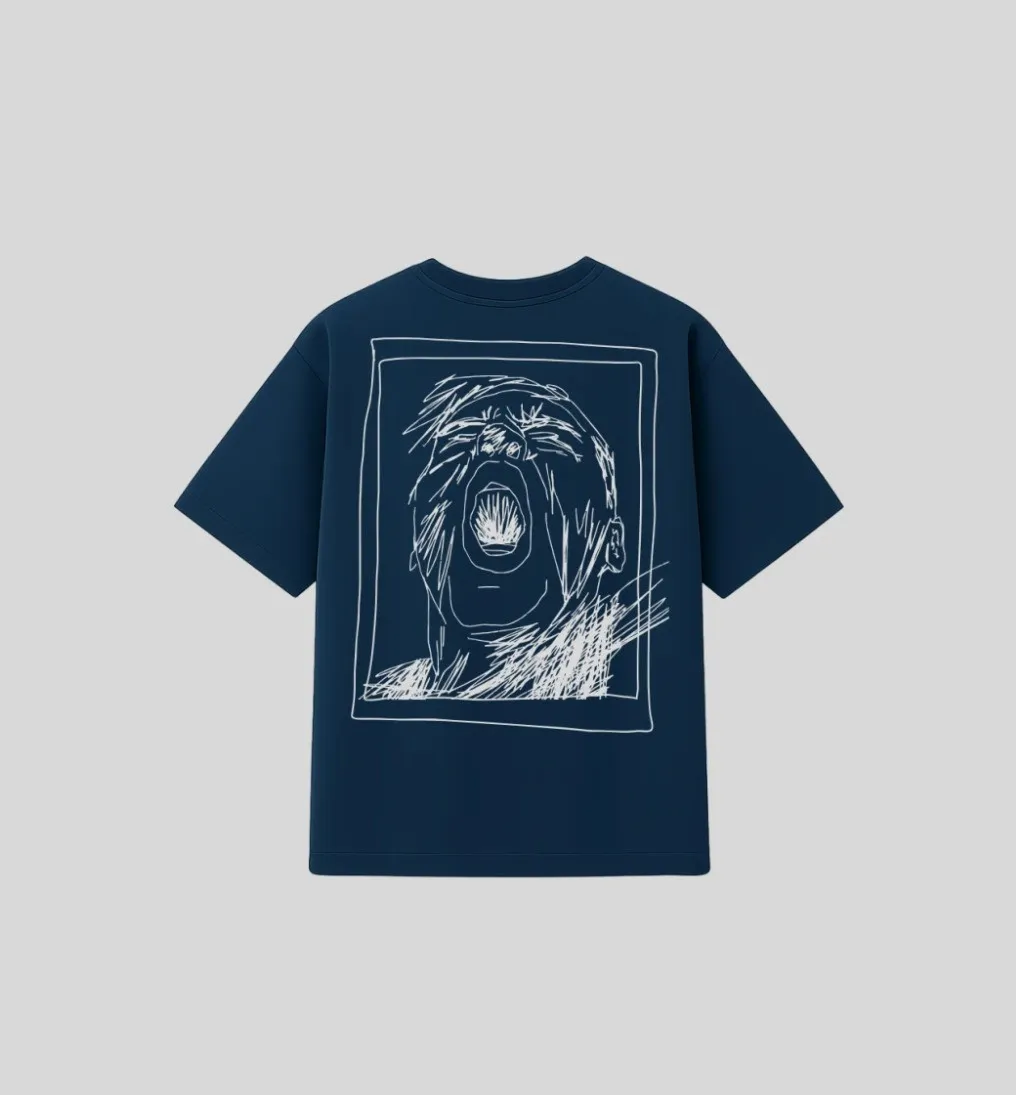 REMERA LIBERATO OVERSIZE AZUL MARINO GRITO ALBIRO