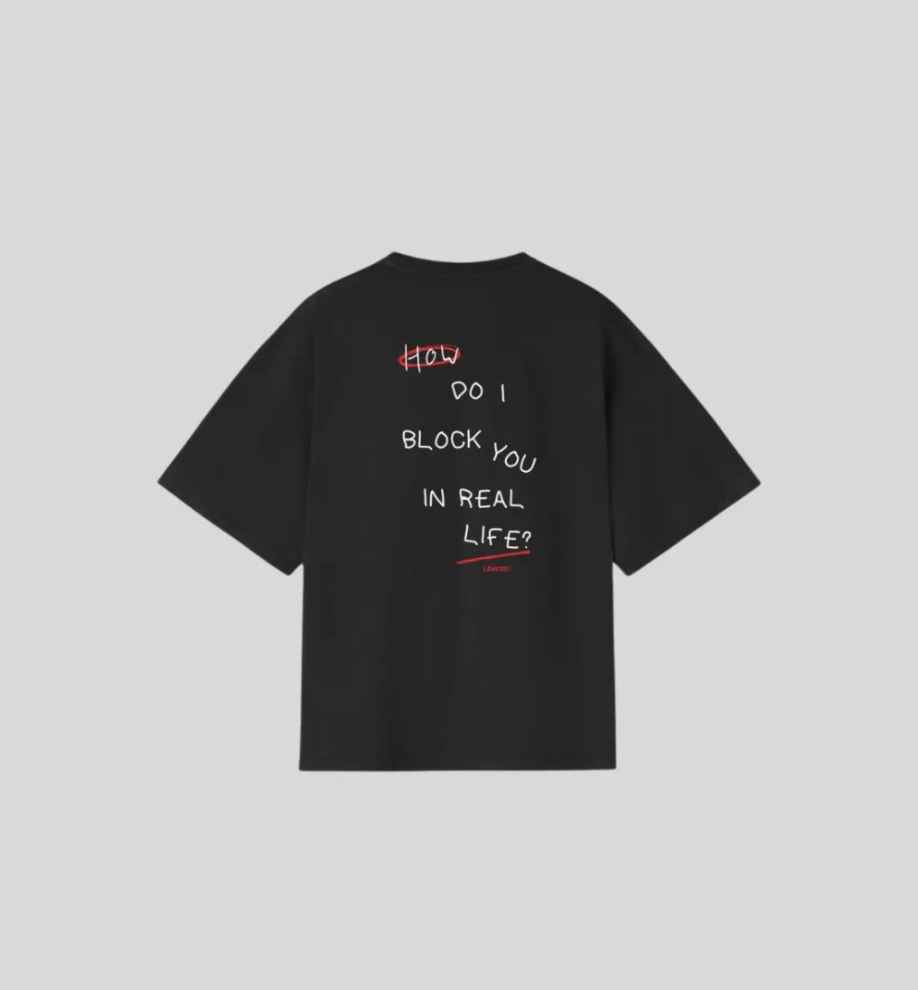 REMERA LIBERATO OVERSIZE NEGRA HOW DO I BLOCK YOU IN REAL LIFE