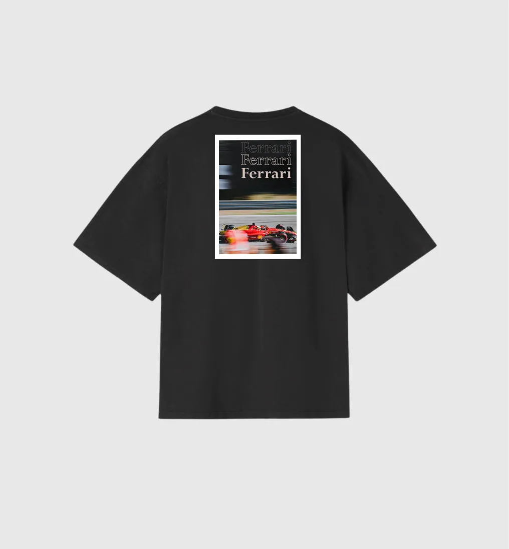 REMERA OVERSIZE NEGRA FERRARI