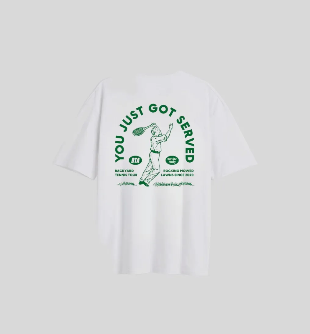 REMERA OVERSIZE PREMIUM 250 GSM LIBERATO BASICS  MARFIL YOU JUST GOT SERVED
