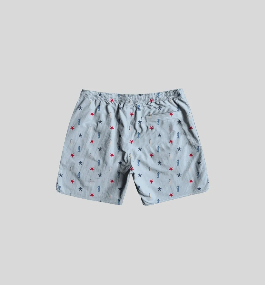 SHORT DE BAÑO LIBERATO CELESTE ESTRELLA DE MAR