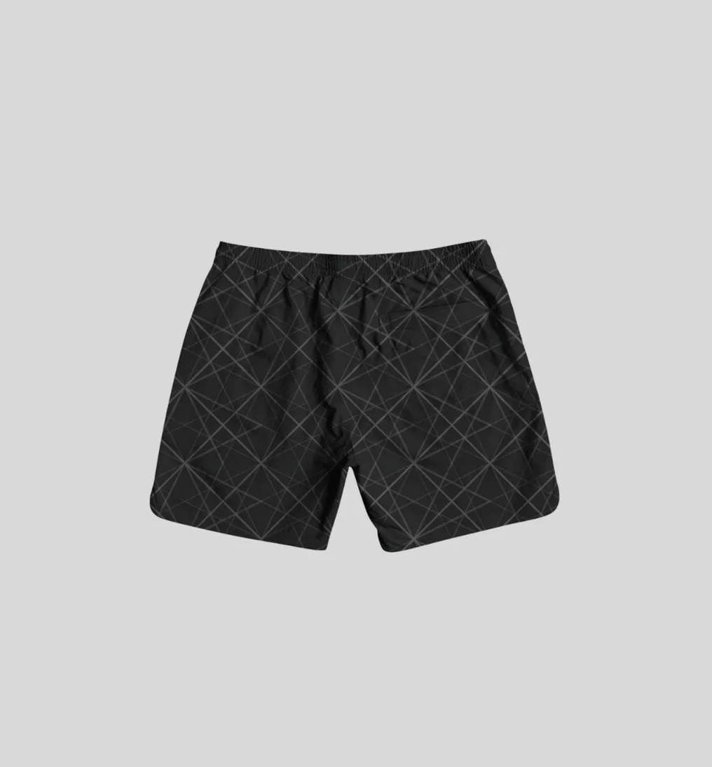SHORT DE BAÑO LIBERATO GRIS OSCURO GEOMETRICO