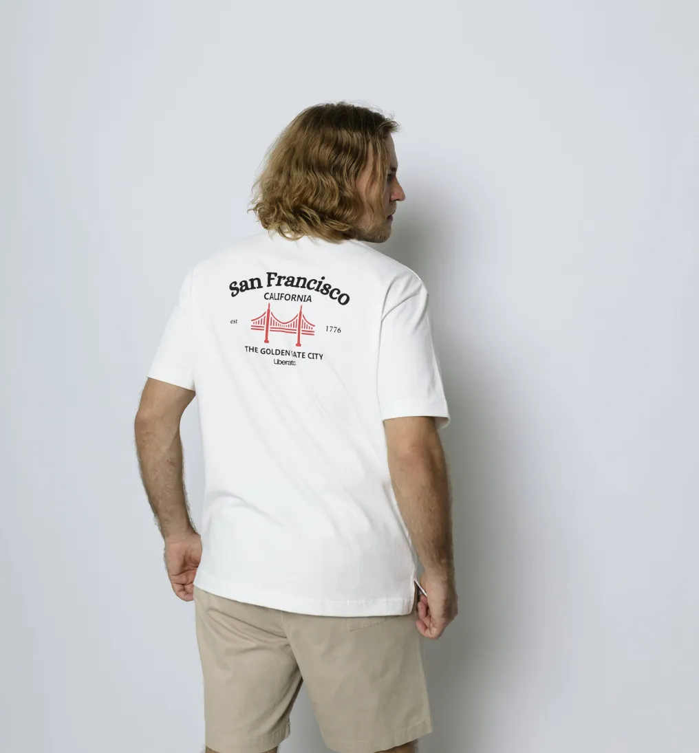 REMERA LIBERATO PREMIUM 250GSM OVERSIZE MARFIL SAN FRANCISCO