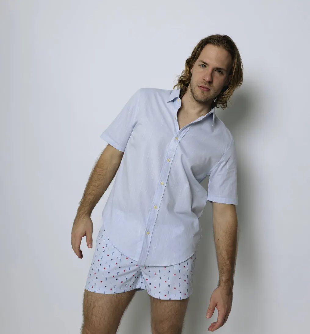 SHORT DE BAÑO LIBERATO CELESTE ESTRELLA DE MAR