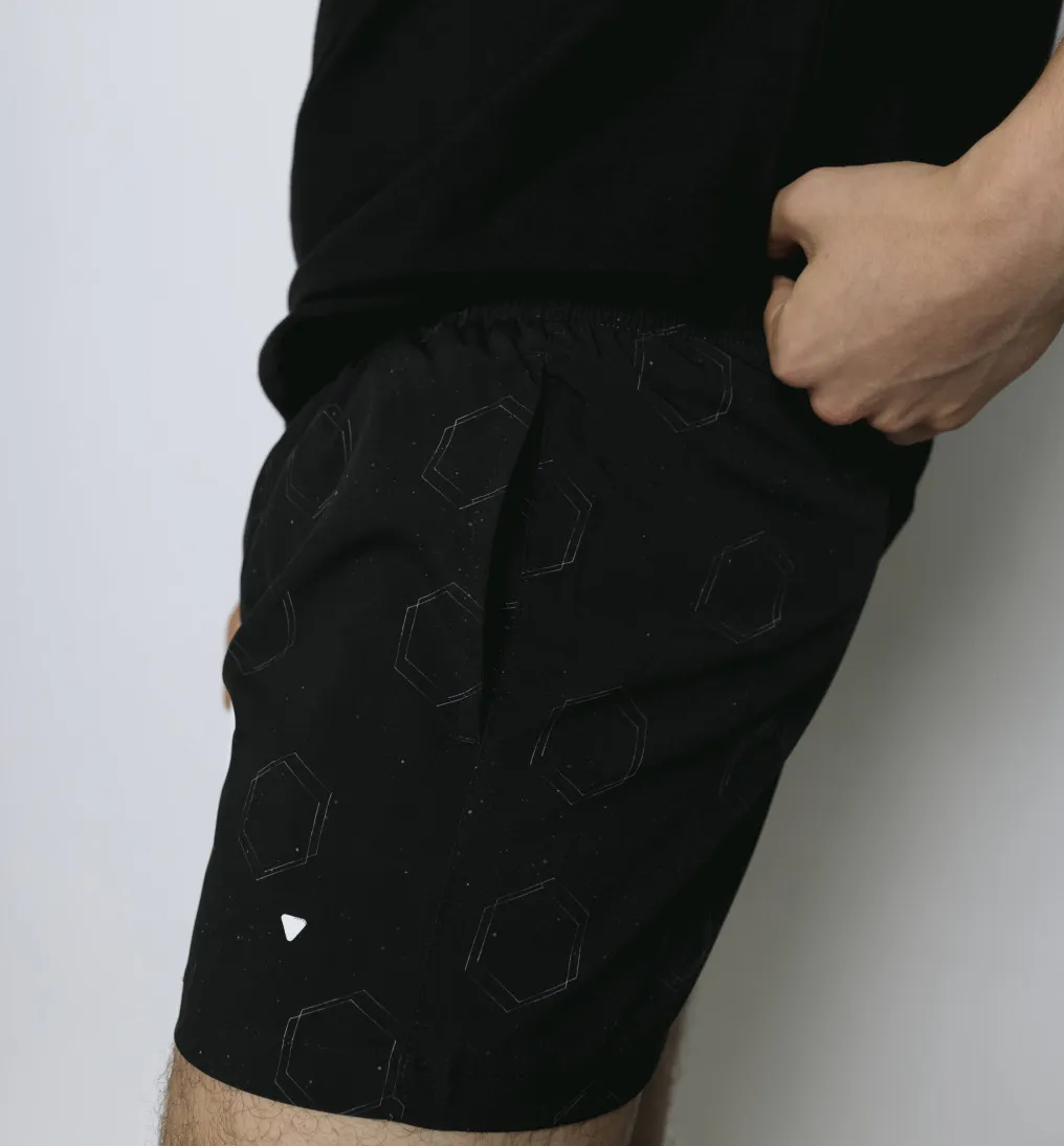 SHORT DE BAÑO LIBERATO NEGRO FIGURAS GEOMETRICAS