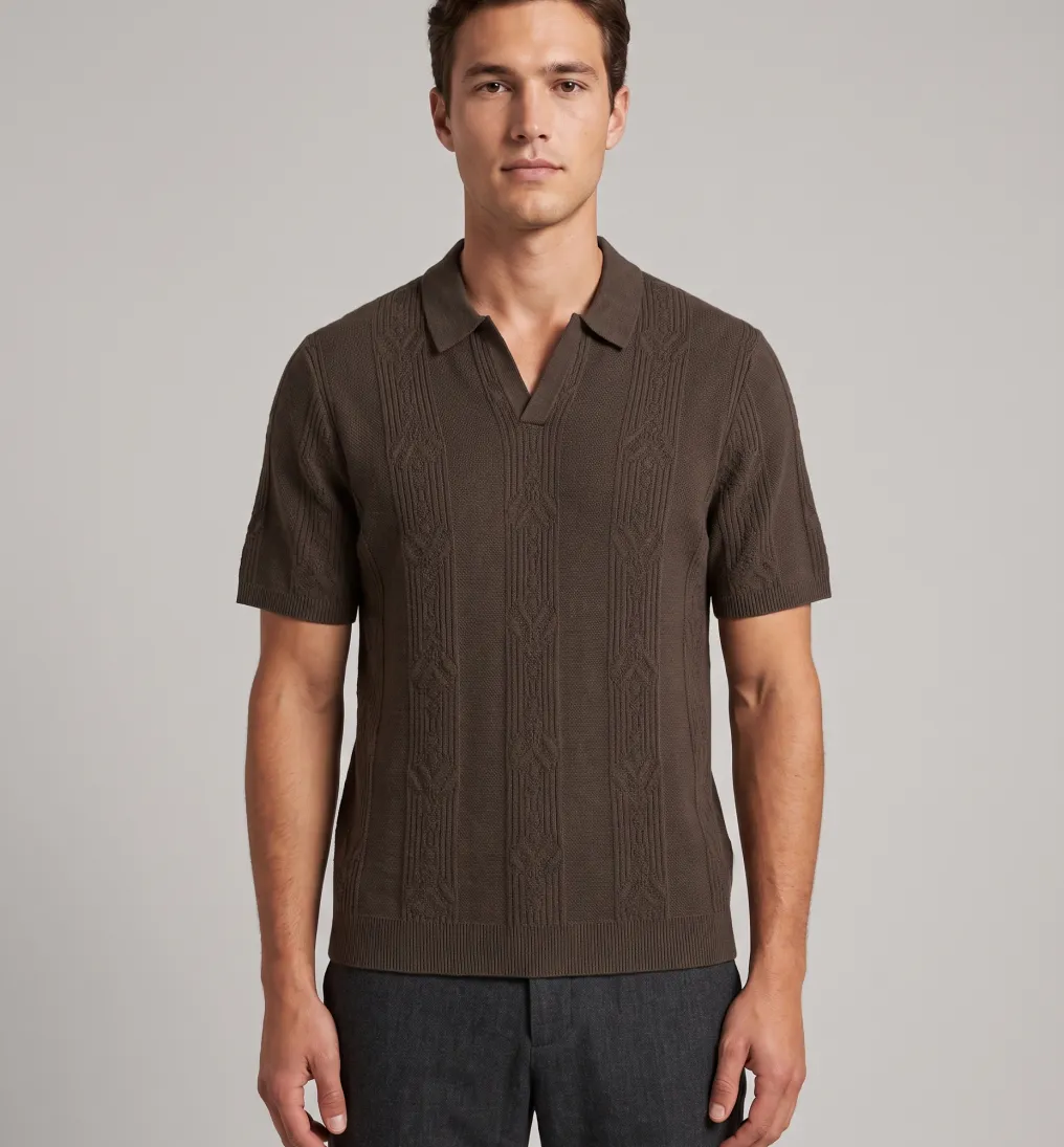 REMERA ABERCROMBIE JOHNNY COLLAR MARRON