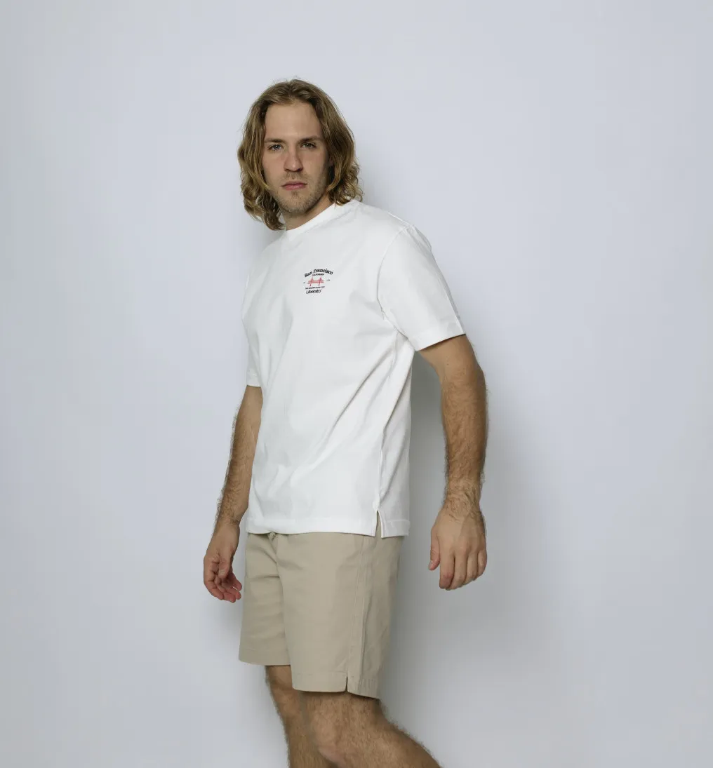 REMERA LIBERATO PREMIUM 250GSM OVERSIZE MARFIL SAN FRANCISCO