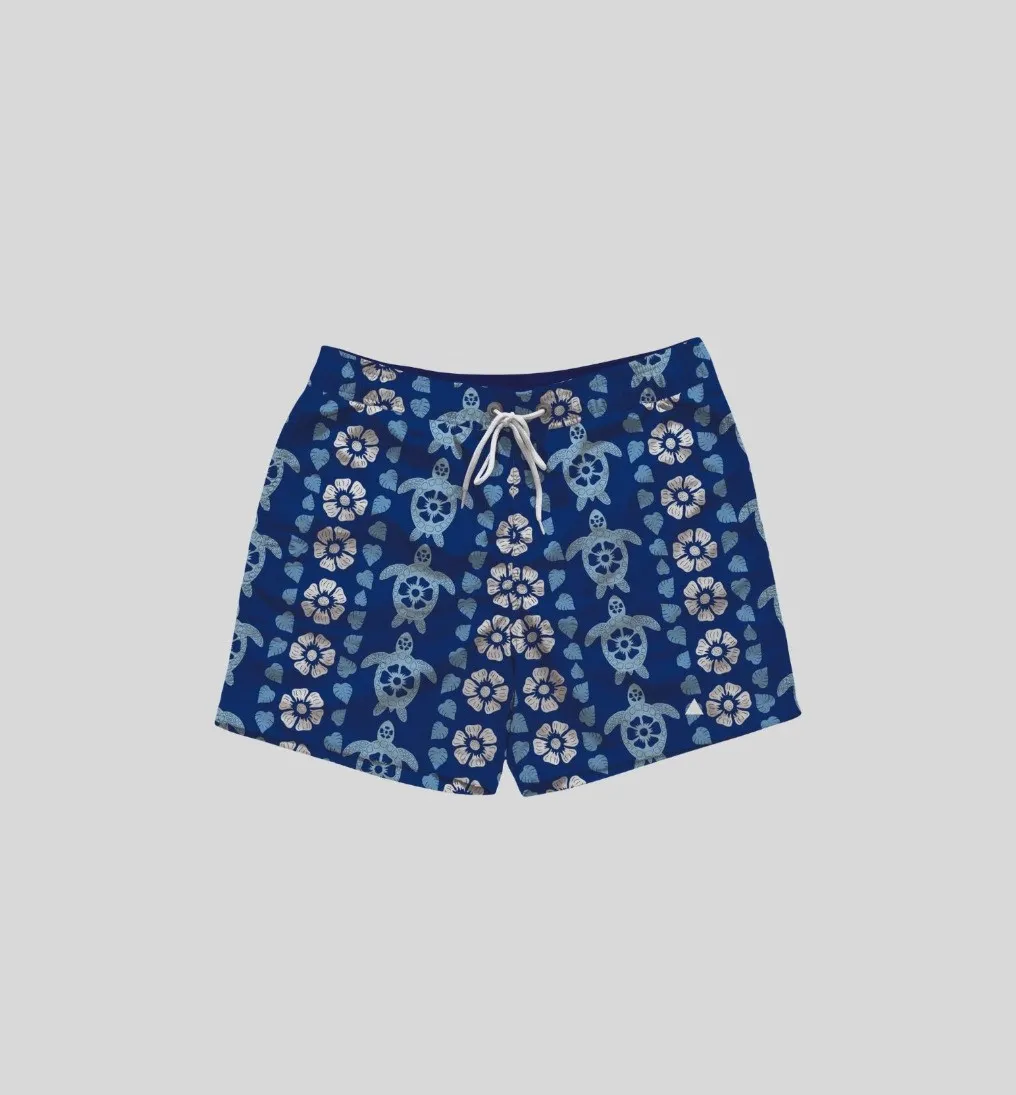 SHORT DE BAÑO LIBERATO BASICS AZUL TORTUGAS MARINAS
