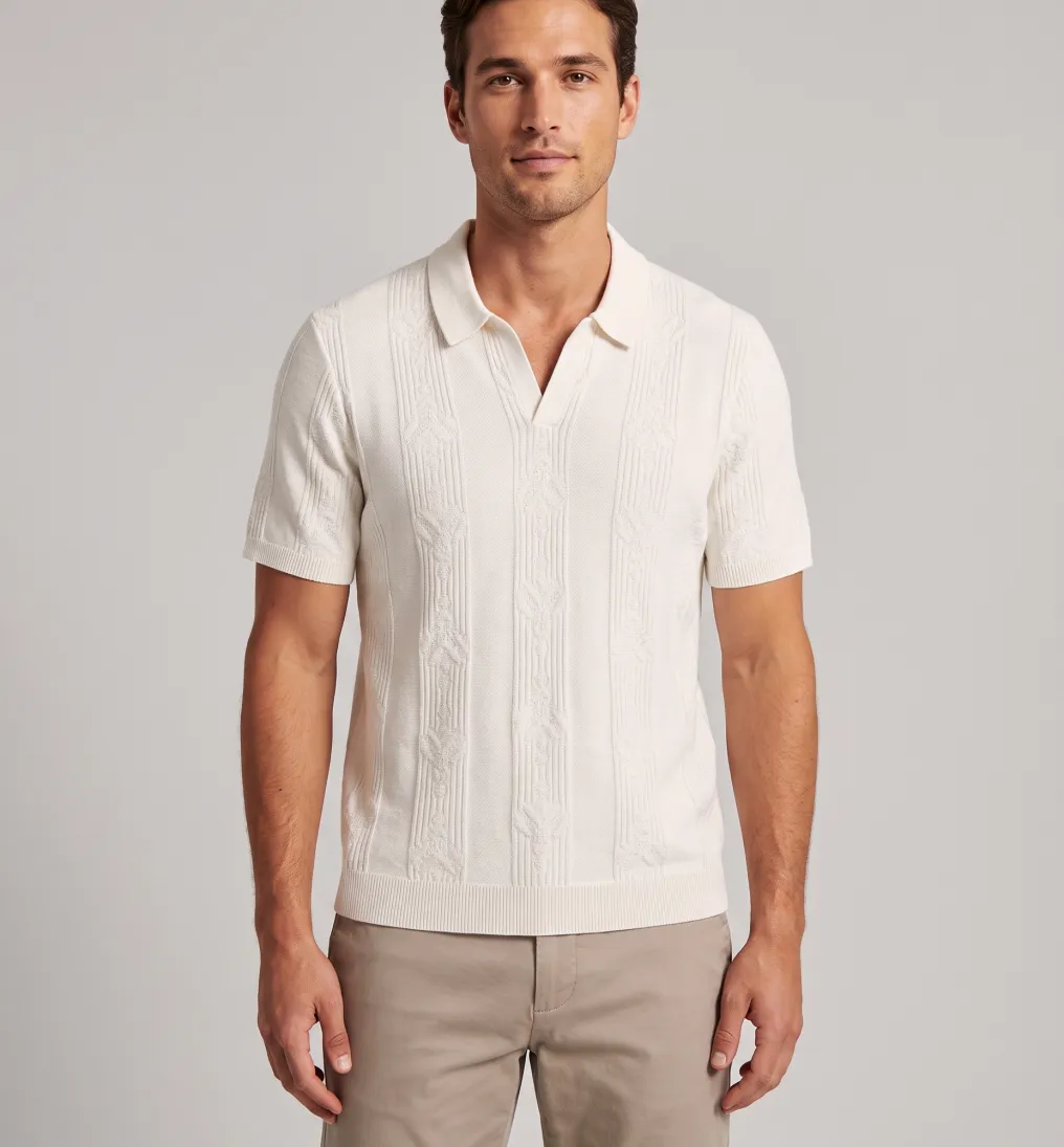 REMERA ABERCROMBIE JOHNNY COLLAR MARFIL