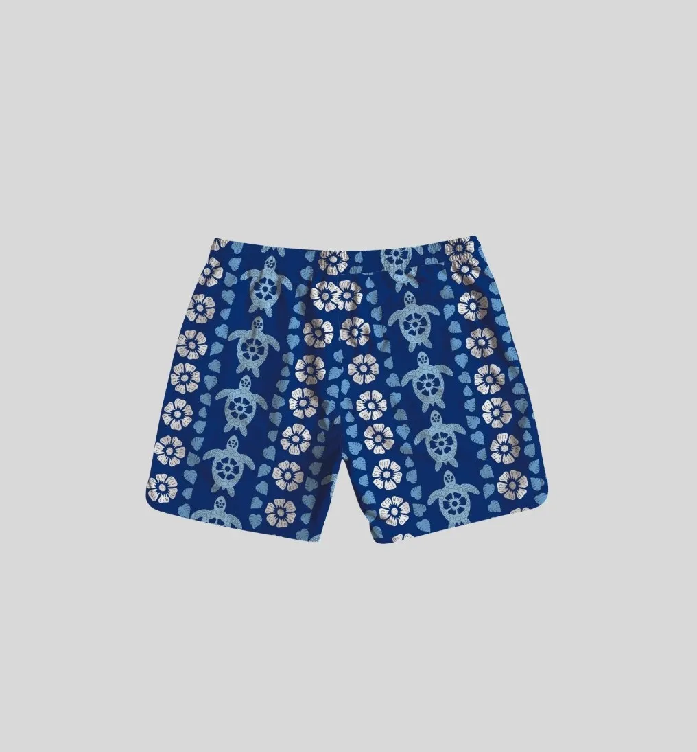 SHORT DE BAÑO LIBERATO BASICS AZUL TORTUGAS MARINAS