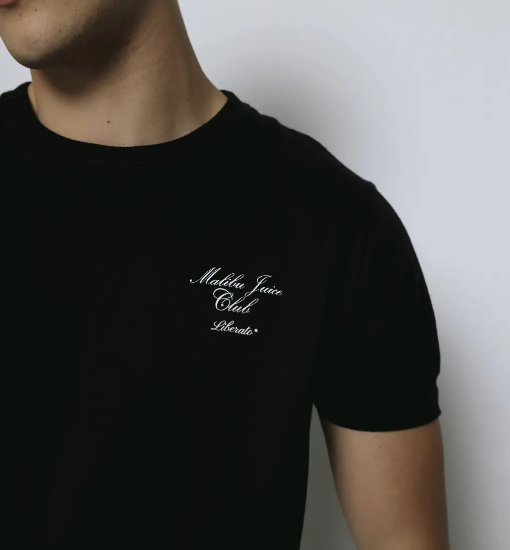 REMERA LIBERATO REGULAR FIT NEGRA MALIBU JUICE CLUB