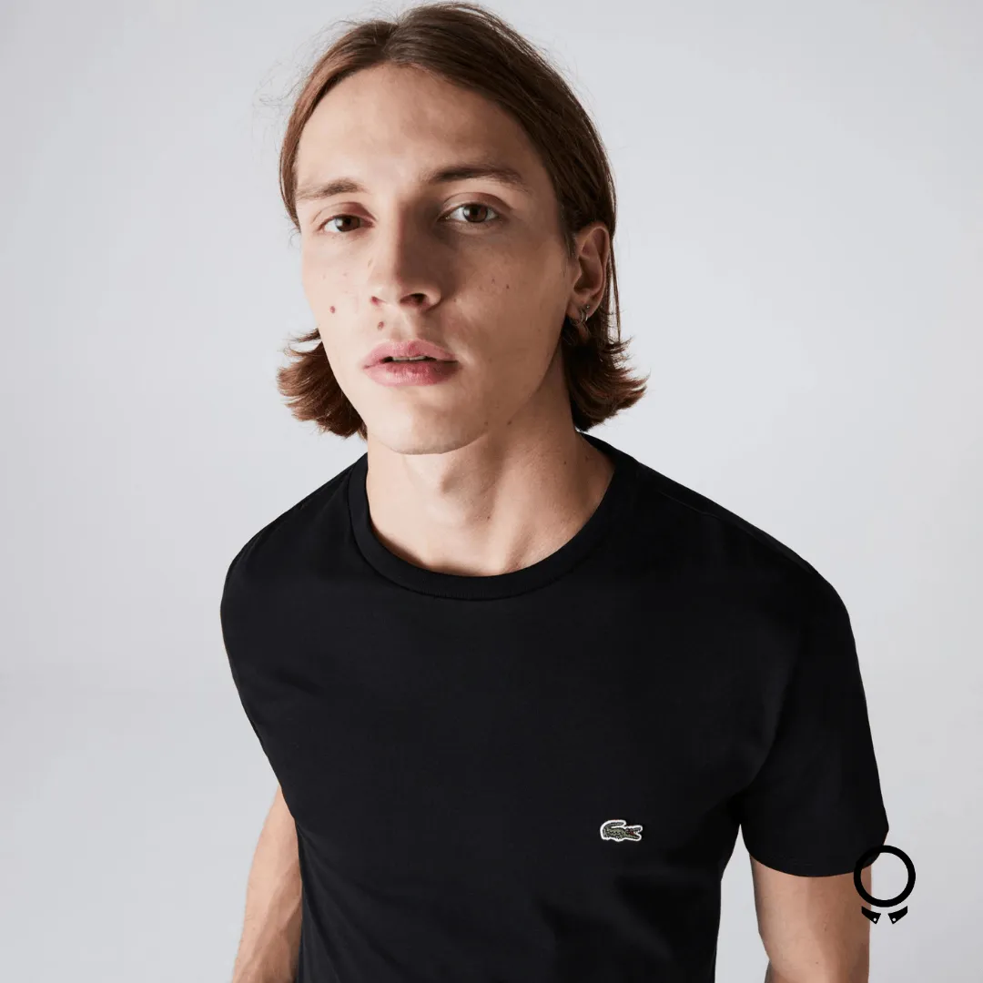 REMERA CUELLO REDONDO LACOSTE NEGRA