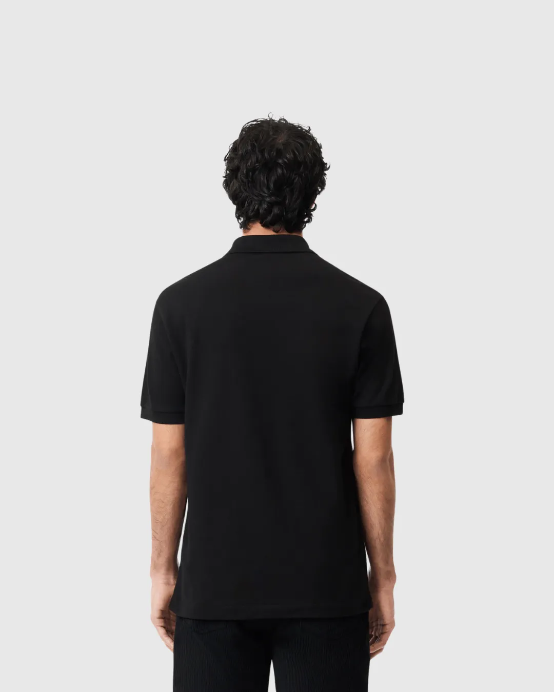 REMERA CUELLO POLO LACOSTE NEGRA