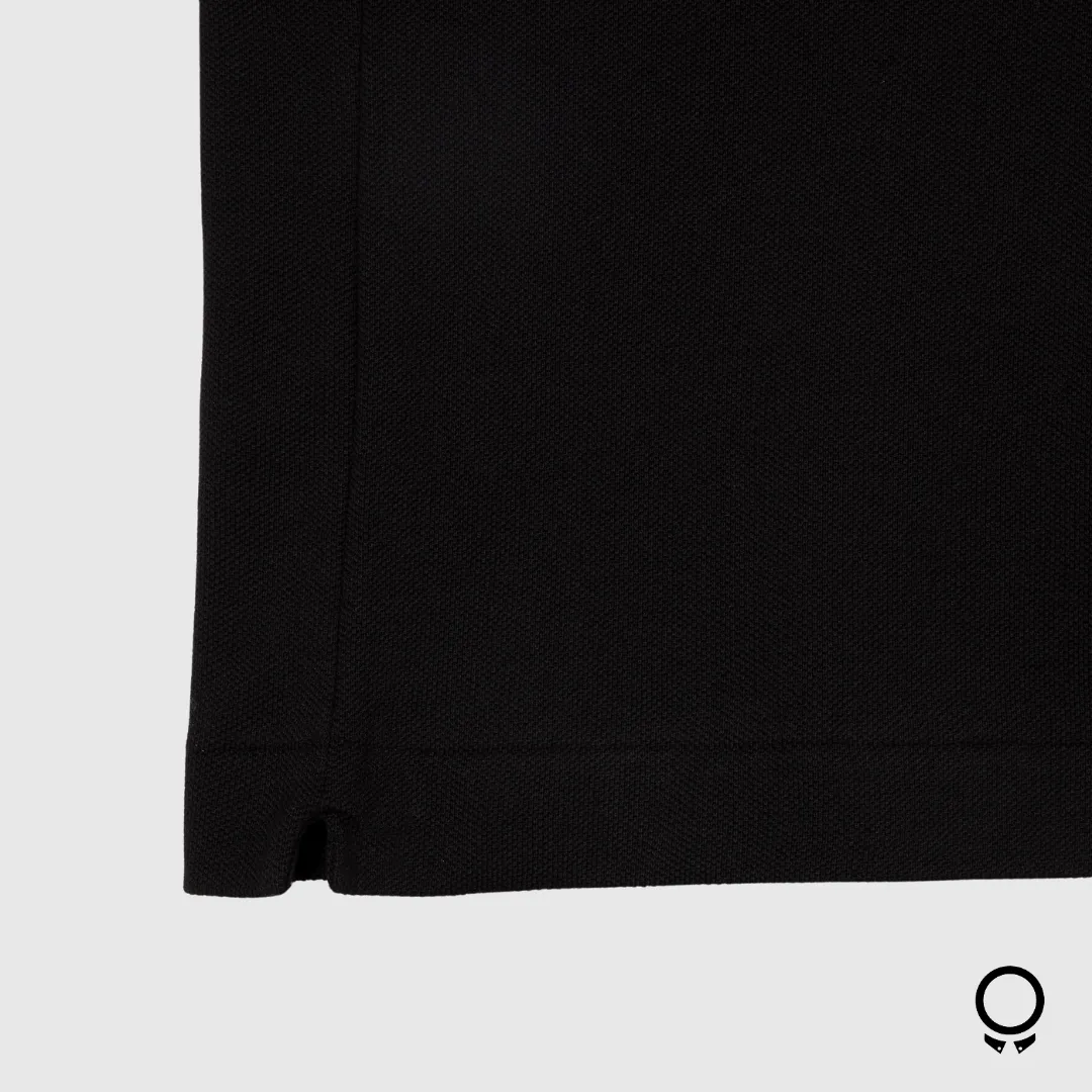 REMERA CUELLO POLO LACOSTE NEGRA