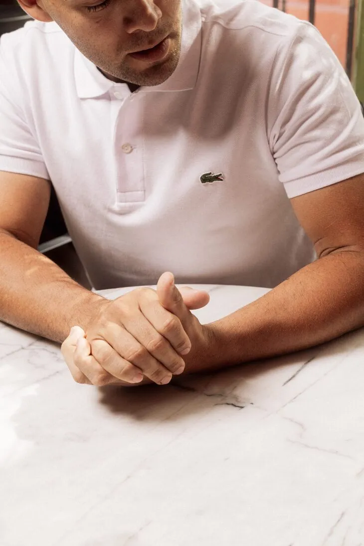 REMERA CUELLO POLO LACOSTE BLANCA