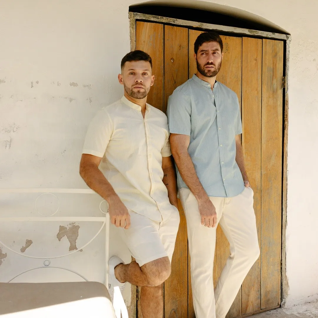 CAMISA LIBERATO BASICS MAO MANGAS CORTAS RAYITAS VERDES