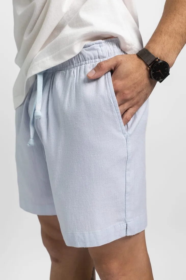 BERMUDA LIBERATO BASICS CON GOMA DE LINO CELESTE
