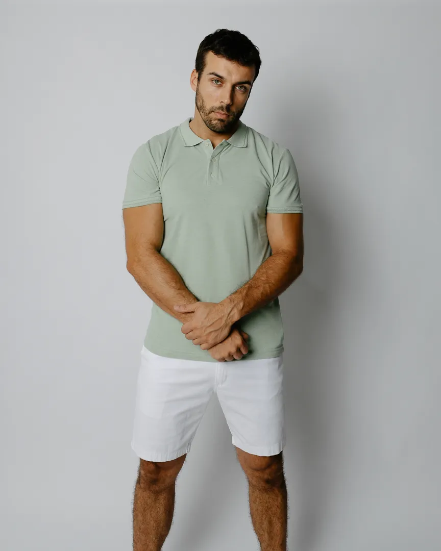 REMERA LIBERATO BASICS CUELLO POLO VERDE