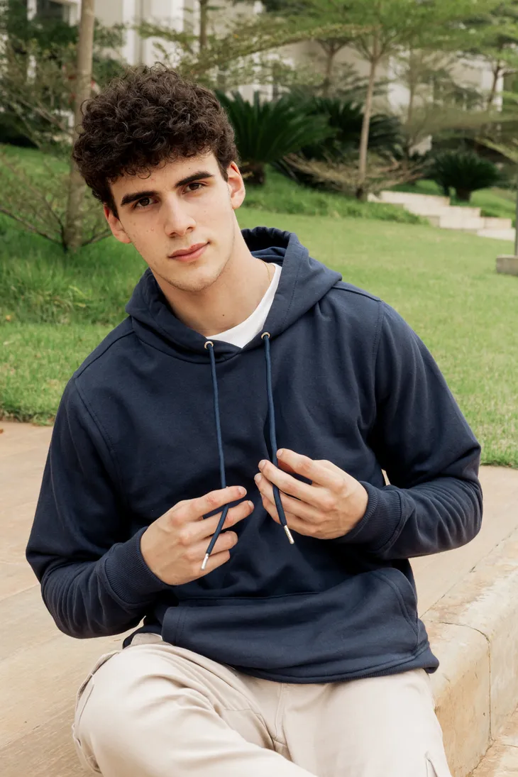 HOODIE LIBERATO BASICS AZUL MARINO