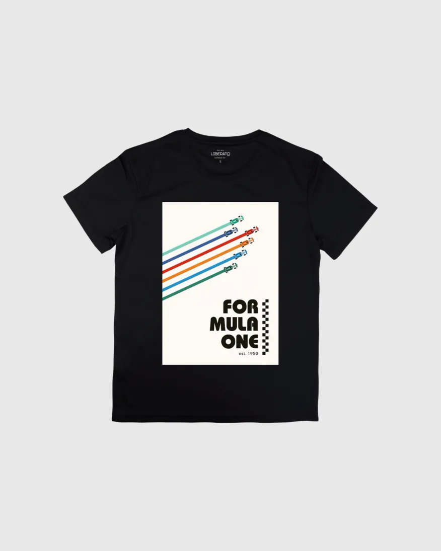 REMERA LIBERATO BASICS REGULAR FIT NEGRA FORMULA ONE