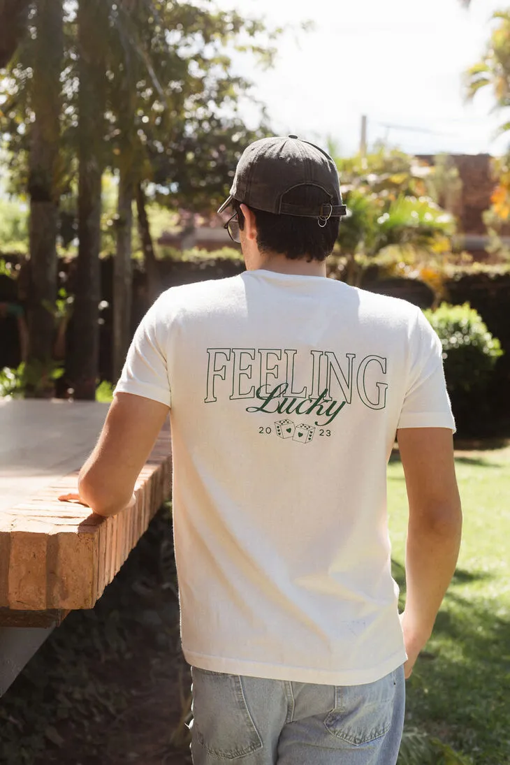 REMERA LIBERATO BASICS REGULAR FIT  MARFIL FEELING LUCKY