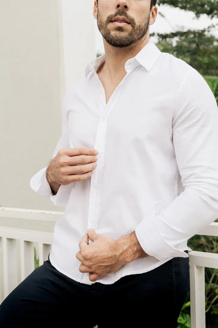 CAMISA LIBERATO BASICS MANGAS LARGAS BLANCA