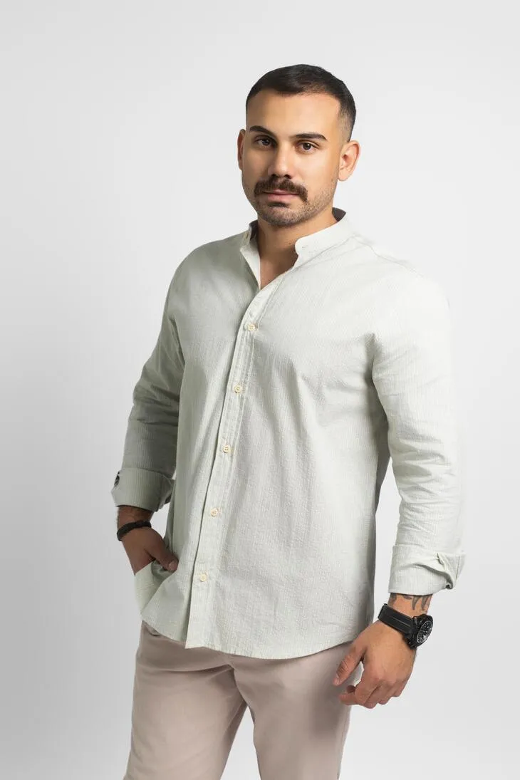 CAMISA LIBERATO BASICS MAO MANGAS LARGAS RAYAS VERDE