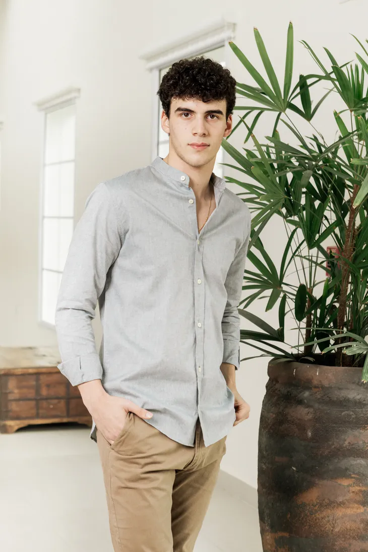 CAMISA LIBERATO BASICS MAO MANGAS LARGAS VERDE JASPEADA