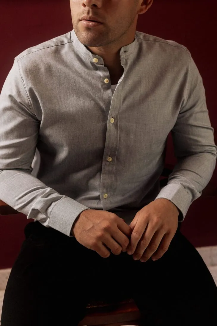 CAMISA LIBERATO BASICS MAO MANGAS LARGAS VERDE JASPEADA