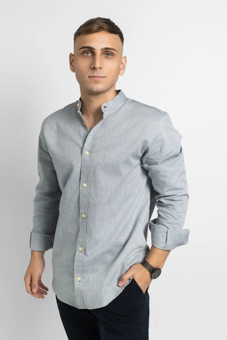 CAMISA LIBERATO BASICS MAO MANGAS LARGAS VERDE JASPEADA