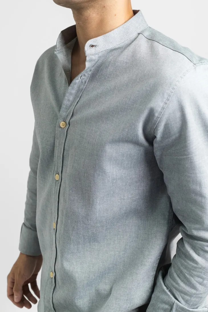 CAMISA LIBERATO BASICS MAO MANGAS LARGAS VERDE JASPEADA