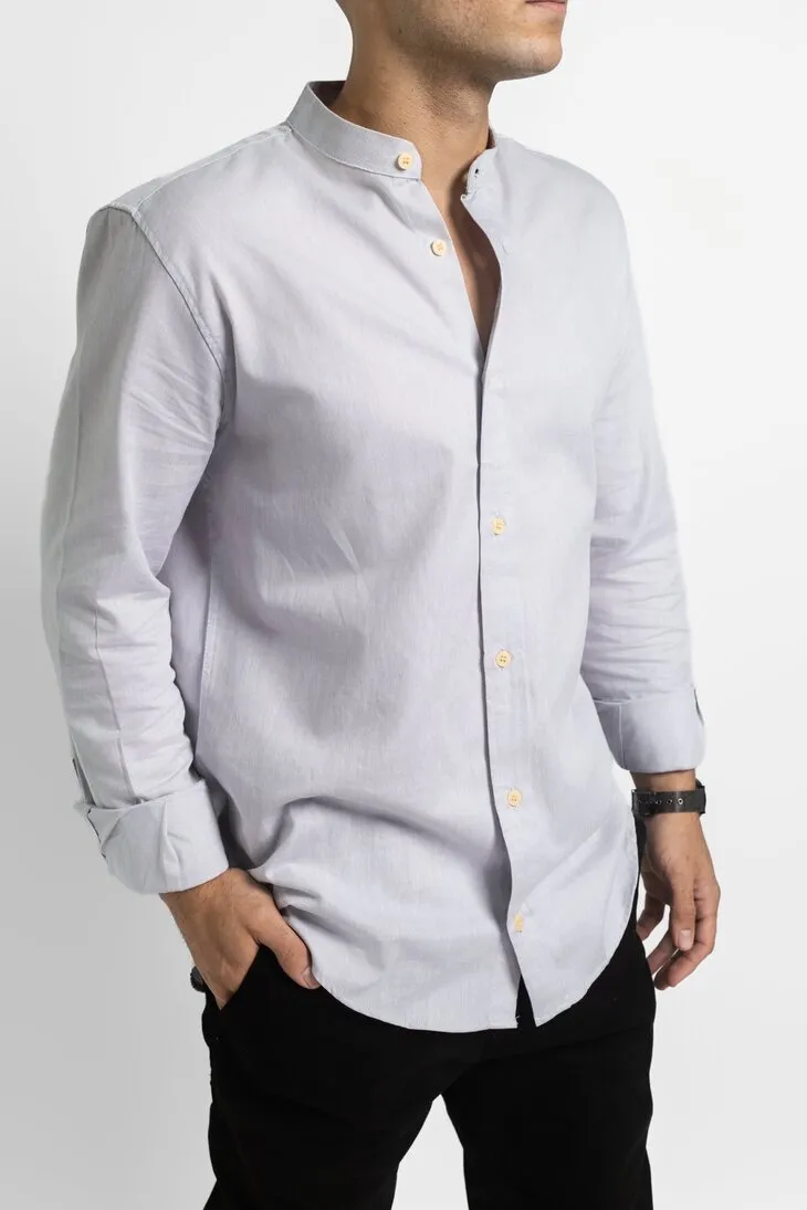 CAMISA LIBERATO BASICS MAO MANGAS LARGAS GRIS