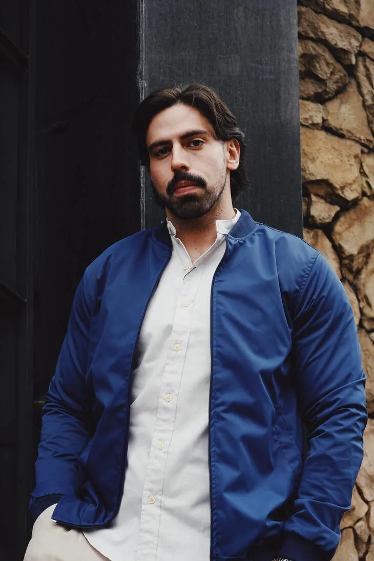 BOMBER JACKET LIBERATO BASICS AZUL MARINO