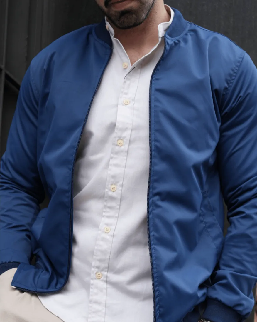 BOMBER JACKET LIBERATO BASICS AZUL MARINO