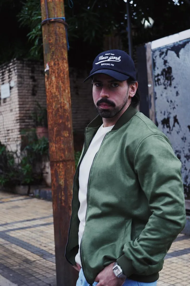 BOMBER JACKET LIBERATO BASICS GAMUZA VERDE