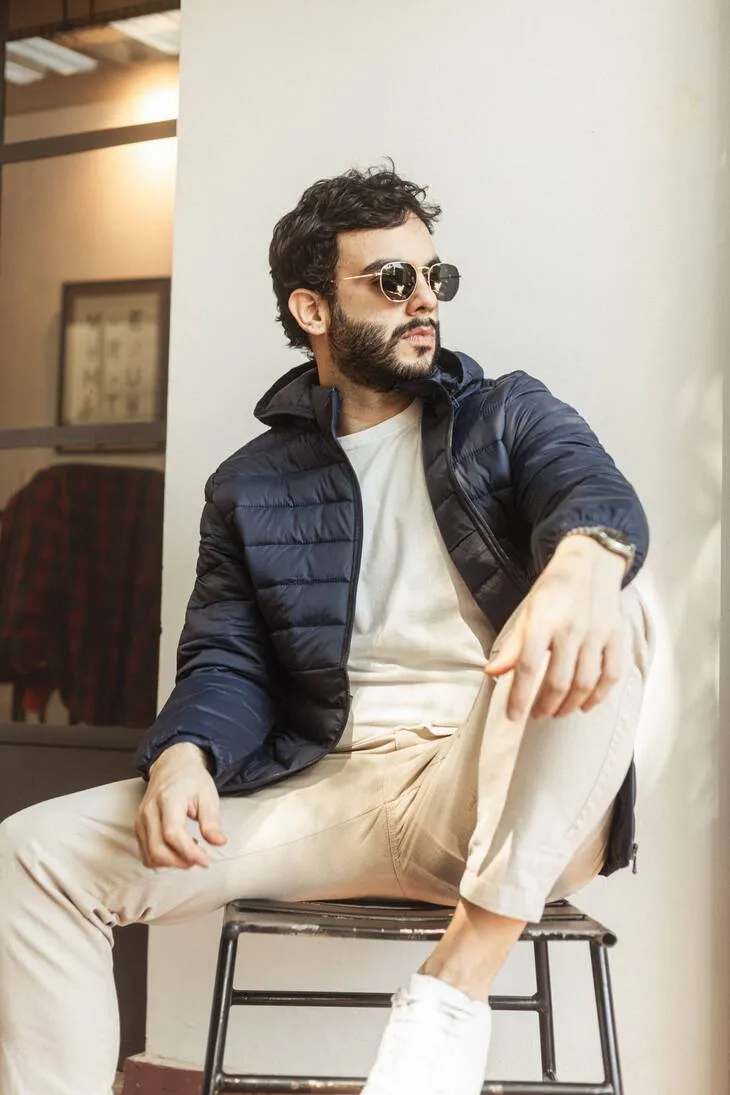 CAMPERA PUFFER LIBERATO BASICS AZUL MARINO