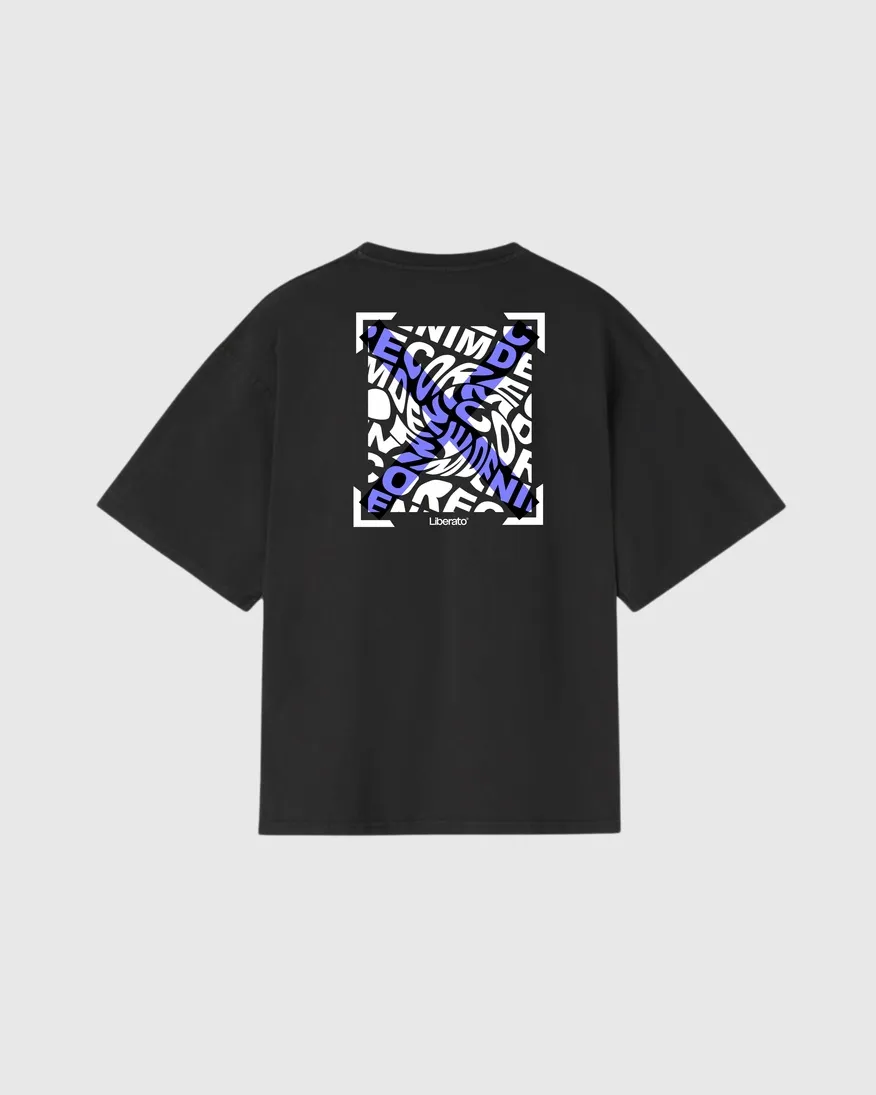 REMERA LIBERATO PREMIUM 250GSM REGULAR FIT NEGRA FRAME OF CHAOS