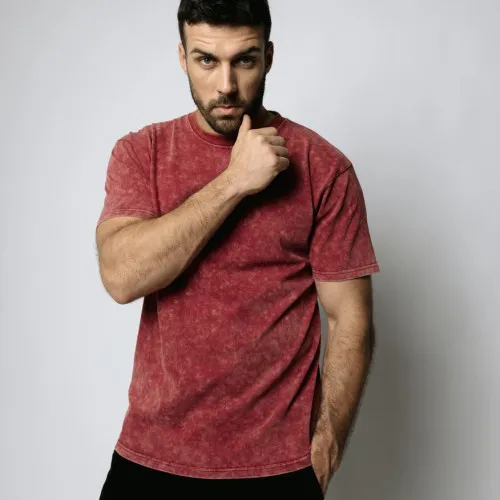 REMERA ABERCROMBIE REGULAR PREMIUM TEE BORDO JASPEADA