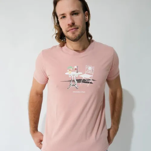 REMERA ABERCROMBIE REGULAR FIT LANDSCAPE ROSADA