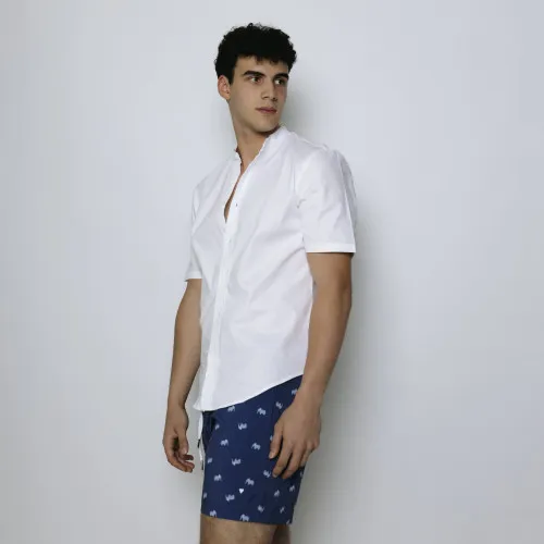 CAMISA LIBERATO BASICS MAO MANGAS CORTAS MARFIL