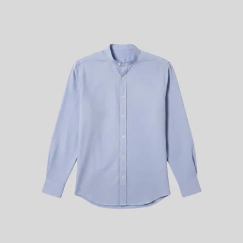 CAMISA LIBERATO CUELLO MAO MANGAS LARGAS CELESTE