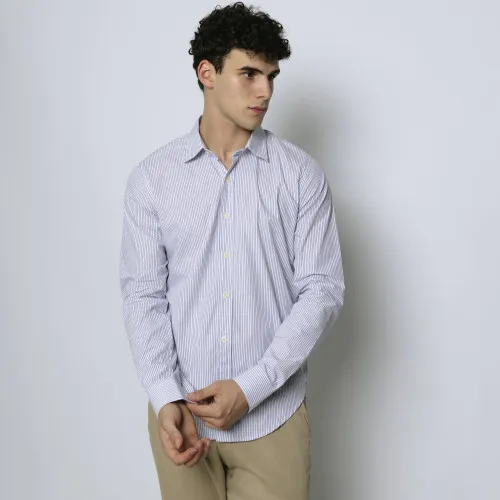 CAMISA LIBERATO MANGAS LARGAS BLANCA RAYAS CELESTE