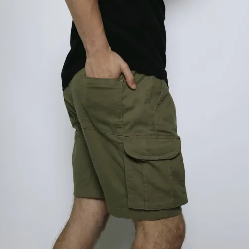 BERMUDA CARGO CON GOMA LIBERATO BASICS VERDE