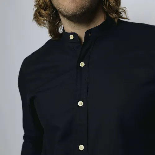 CAMISA LIBERATO BASICS CUELLO MAO MANGAS LARGAS AZUL MARINO