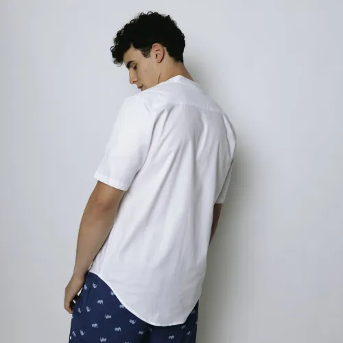CAMISA LIBERATO BASICS MAO MANGAS CORTAS MARFIL